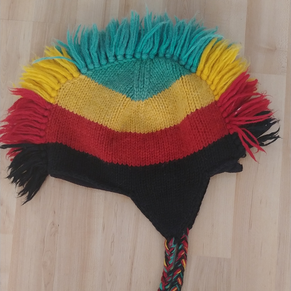 Ruby and Rudy Rasa Hat with Mohawk Fringe and braided cords